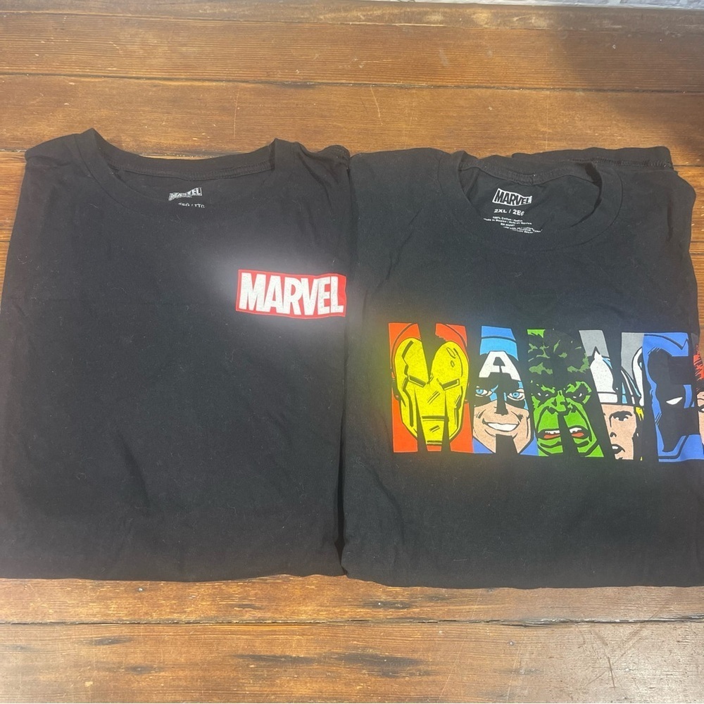 Marvel Black Graphic T-Shirts for Men 2 piece bundle